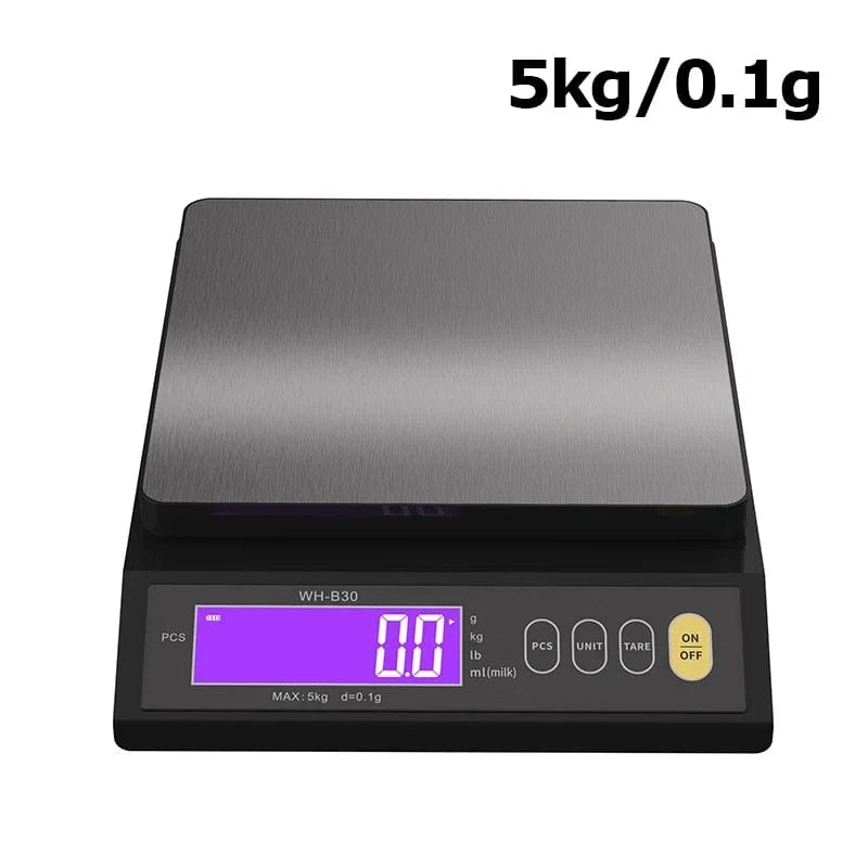 5 kg/0.1 g 10 kg/1 g Digitale elektronische Küchenwaage LCD-Display Vollständig wasserdichtes Edelstahl-Mess- und Wiege-Backwerkzeug