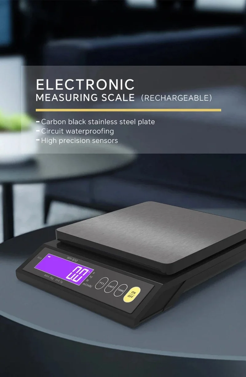 5 kg/0.1 g 10 kg/1 g Digitale elektronische Küchenwaage LCD-Display Vollständig wasserdichtes Edelstahl-Mess- und Wiege-Backwerkzeug