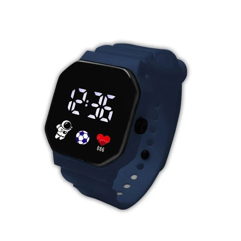 Kinderuhr Sport LED Digitaluhren Wasserdichte Elektronische Armbanduhr Spaceman LED Silikonarmband Sport Digitaluhren