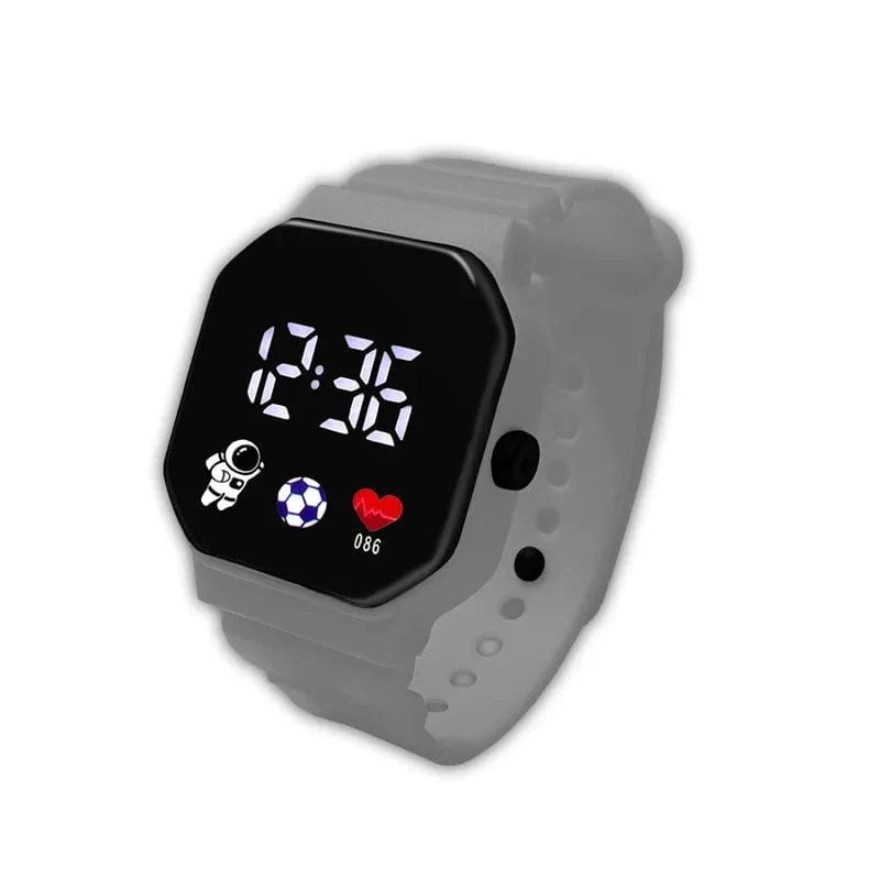 Kinderuhr Sport LED Digitaluhren Wasserdichte Elektronische Armbanduhr Spaceman LED Silikonarmband Sport Digitaluhren
