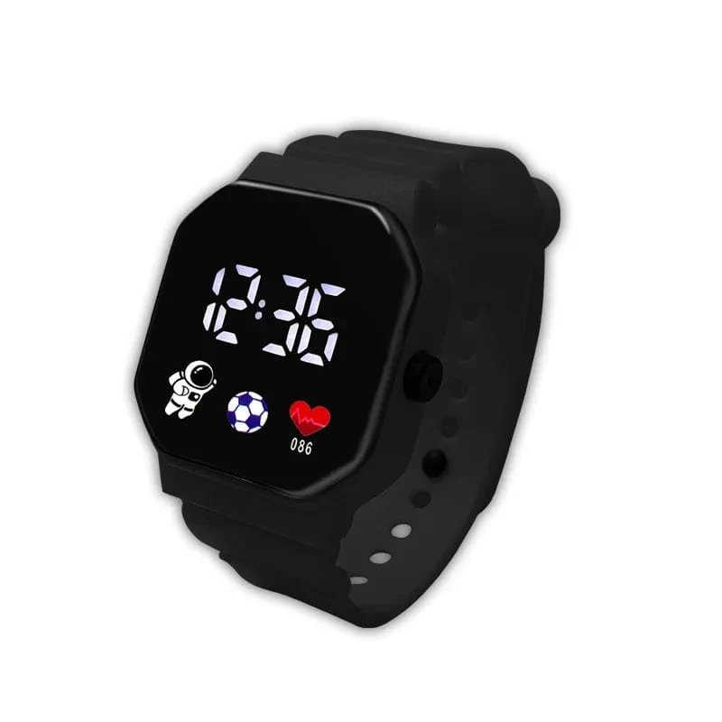 Kinderuhr Sport LED Digitaluhren Wasserdichte Elektronische Armbanduhr Spaceman LED Silikonarmband Sport Digitaluhren