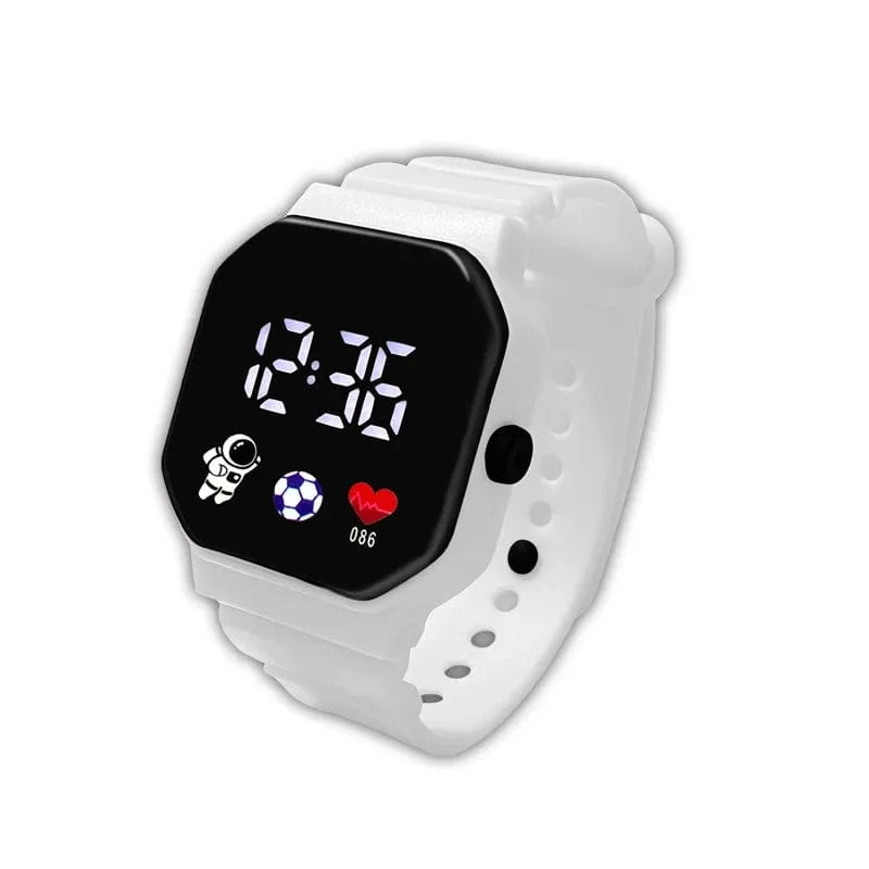 Kinderuhr Sport LED Digitaluhren Wasserdichte Elektronische Armbanduhr Spaceman LED Silikonarmband Sport Digitaluhren