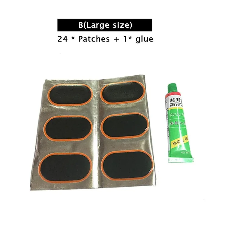 48 Stücke + 1 Kleber Motorrad Fahrrad Reparatur Werkzeug Reifen Reifen Gummi Patch Stück Radfahren Punktion Reparatur Werkzeuge Kits Banden Reparatieset