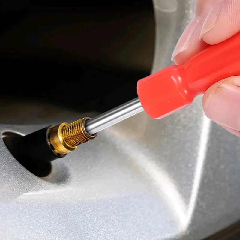 1 Stück Auto Fahrrad Schlitzgriff Reifenventilschaft Kernentferner Schraubendreher Auto-Styling-Zubehör Autoreifen Reparatur Installationswerkzeuge