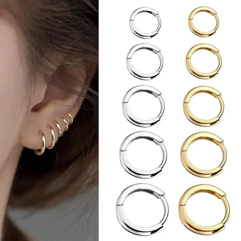 1 Paar kleine Creolen aus 316L Edelstahl für Frauen und Männer, Knorpel, Tragus, Conch, Forward, Helix-Ohrpiercing-Schmuck