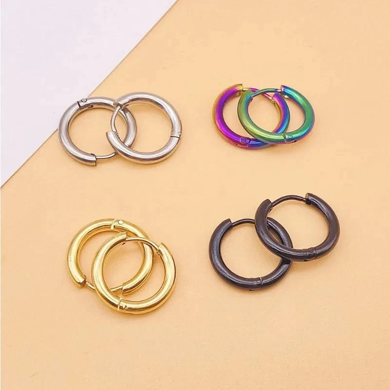 1 Paar kleine Creolen aus 316L Edelstahl für Frauen und Männer, Knorpel, Tragus, Conch, Forward, Helix-Ohrpiercing-Schmuck