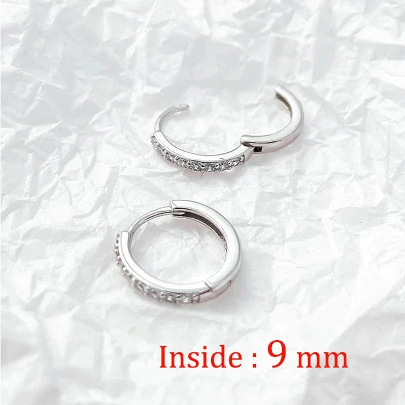 2 STK Edelstahl Minimal Creolen Kristall Zirkonia Kleine Huggie Dünne Knorpel Ohrring Helix Tragus Piercing Schmuck