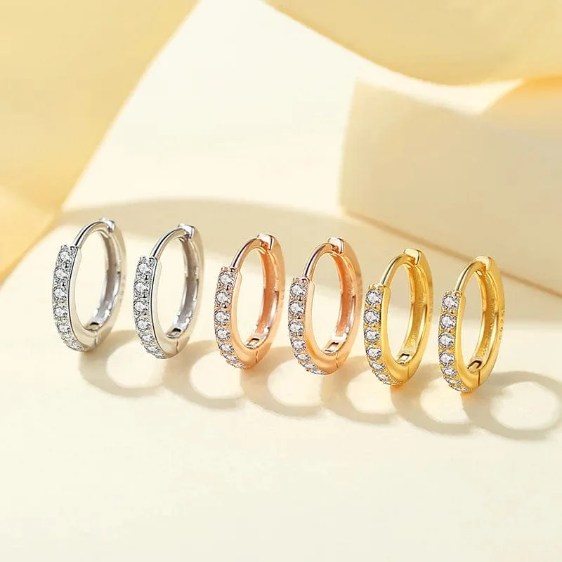 2 STK Edelstahl Minimal Creolen Kristall Zirkonia Kleine Huggie Dünne Knorpel Ohrring Helix Tragus Piercing Schmuck