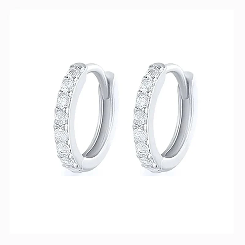 2 STK Edelstahl Minimal Creolen Kristall Zirkonia Kleine Huggie Dünne Knorpel Ohrring Helix Tragus Piercing Schmuck