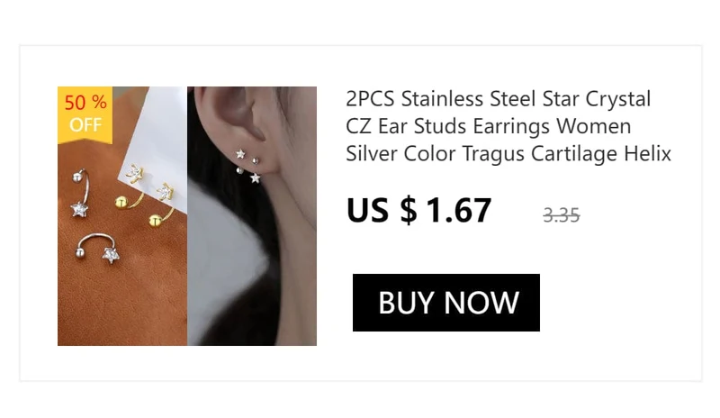 2 STK Edelstahl Minimal Creolen Kristall Zirkonia Kleine Huggie Dünne Knorpel Ohrring Helix Tragus Piercing Schmuck