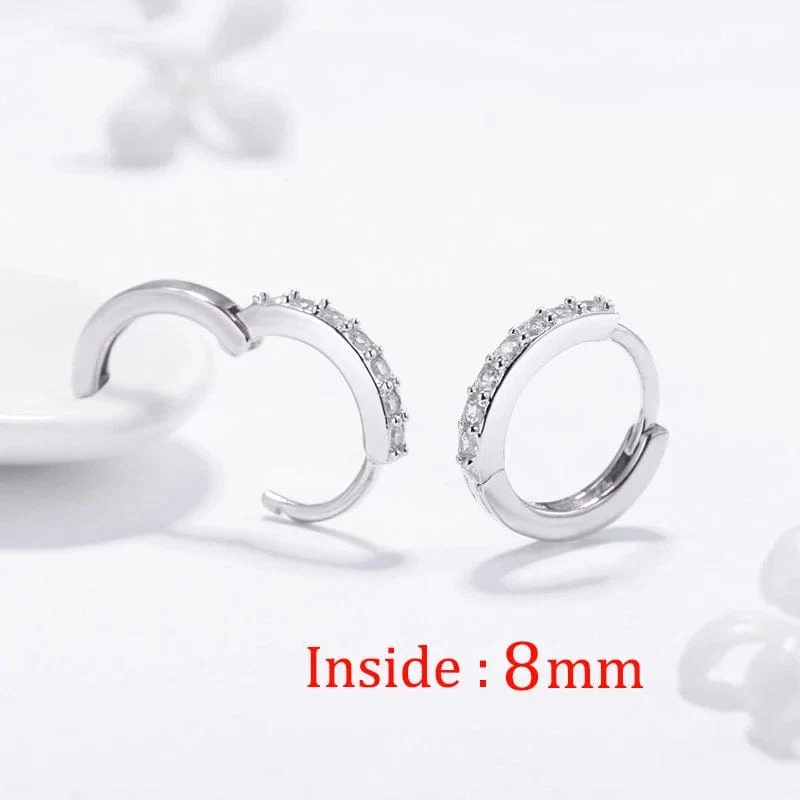 2 STK Edelstahl Minimal Creolen Kristall Zirkonia Kleine Huggie Dünne Knorpel Ohrring Helix Tragus Piercing Schmuck