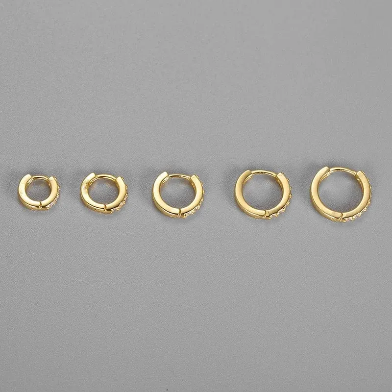 2 STK Edelstahl Minimal Creolen Kristall Zirkonia Kleine Huggie Dünne Knorpel Ohrring Helix Tragus Piercing Schmuck