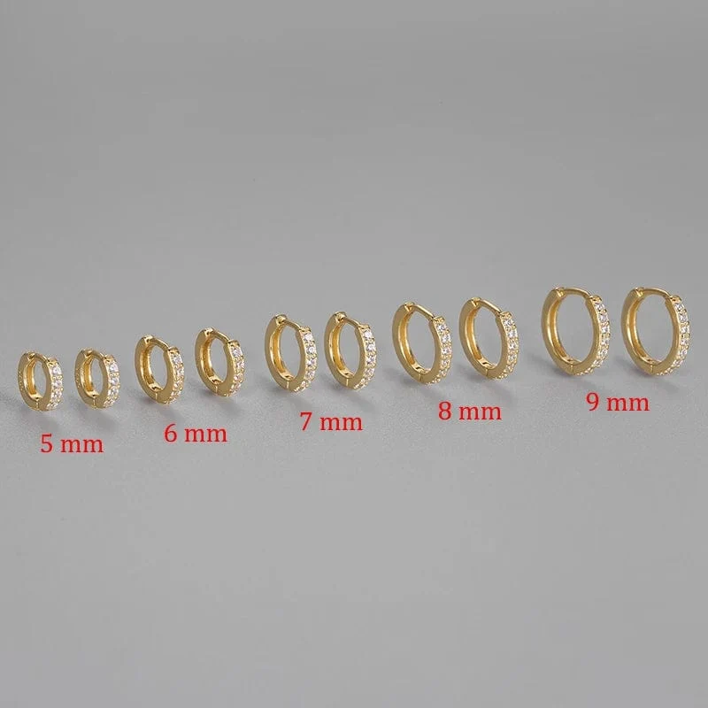 2 STK Edelstahl Minimal Creolen Kristall Zirkonia Kleine Huggie Dünne Knorpel Ohrring Helix Tragus Piercing Schmuck