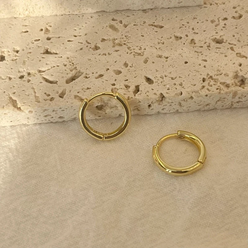6–15 mm Edelstahl-Ohrring, minimalistisch, klassisch, rund, goldfarben, Ohrringe für Frauen und Männer, winziger Huggie-Reifen, Rock-Schmuck, Geschenk