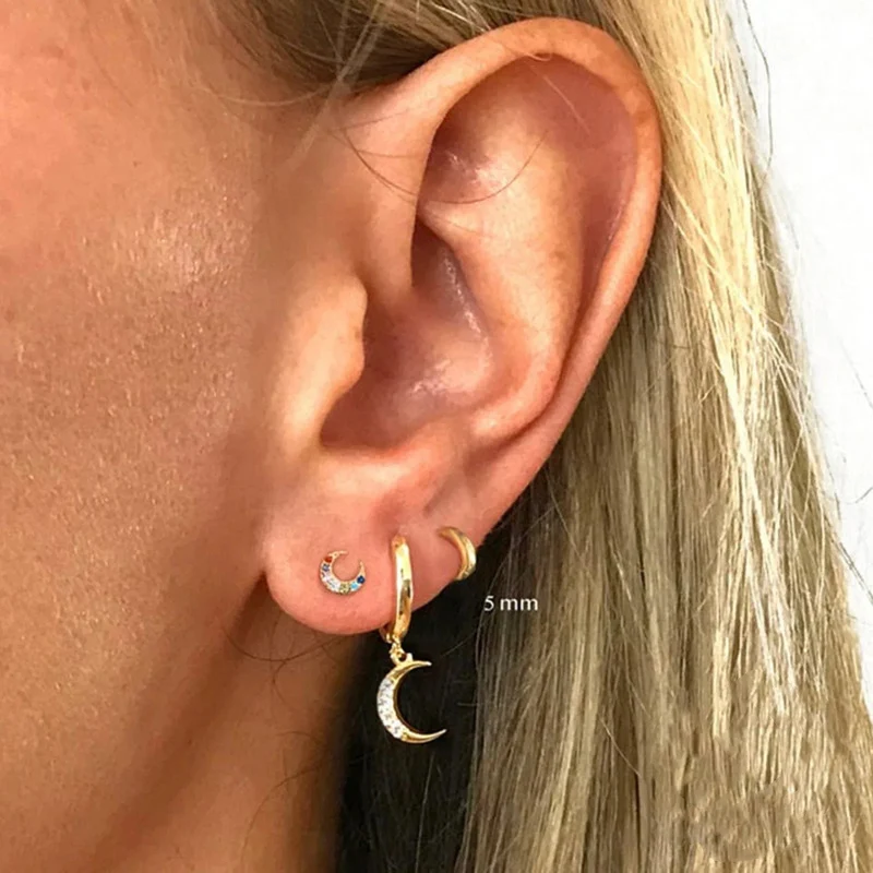 6–15 mm Edelstahl-Ohrring, minimalistisch, klassisch, rund, goldfarben, Ohrringe für Frauen und Männer, winziger Huggie-Reifen, Rock-Schmuck, Geschenk