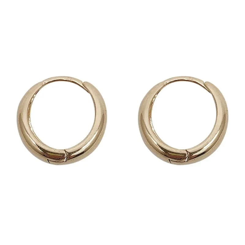 Huitan Modische Creolen aus Metall für Damen, schlicht, vielseitig, für den Alltag, Ohr-Accessoires für junge Mädchen, Statement-Schmuck