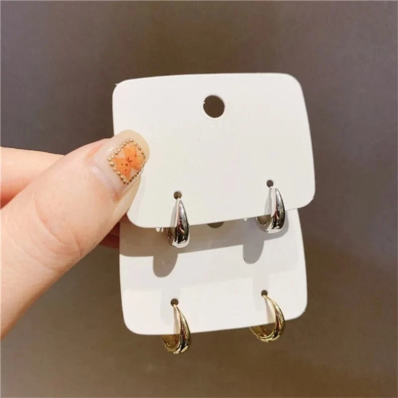 Huitan Modische Creolen aus Metall für Damen, schlicht, vielseitig, für den Alltag, Ohr-Accessoires für junge Mädchen, Statement-Schmuck