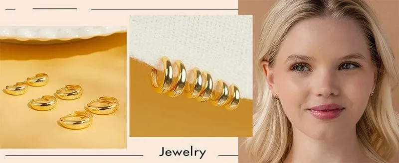 3 Paar klobige Creolen-Set in Goldfarbe für Frauen und Mädchen, 2024 Trendschmuck, stapelbar, Piercing, zierliche Twist-Cuff-Ohrringe