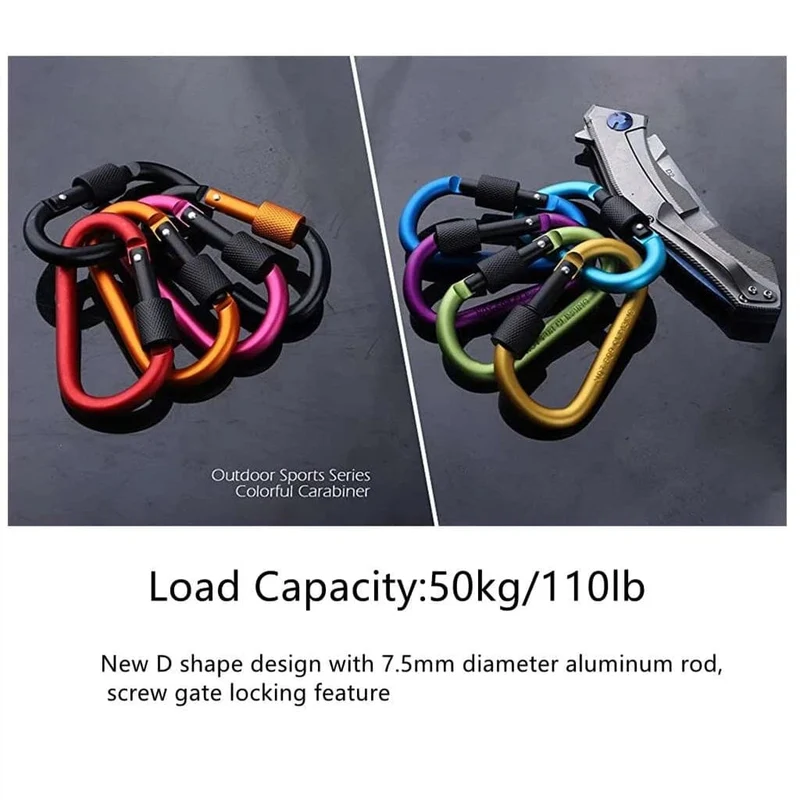 Taktischer Karabiner Tourist Carabin Clip Schlüssel Schlüsselanhänger Set Aluminiumlegierung Camping Survival Schnalle Multi Tool Schlüsselhalter