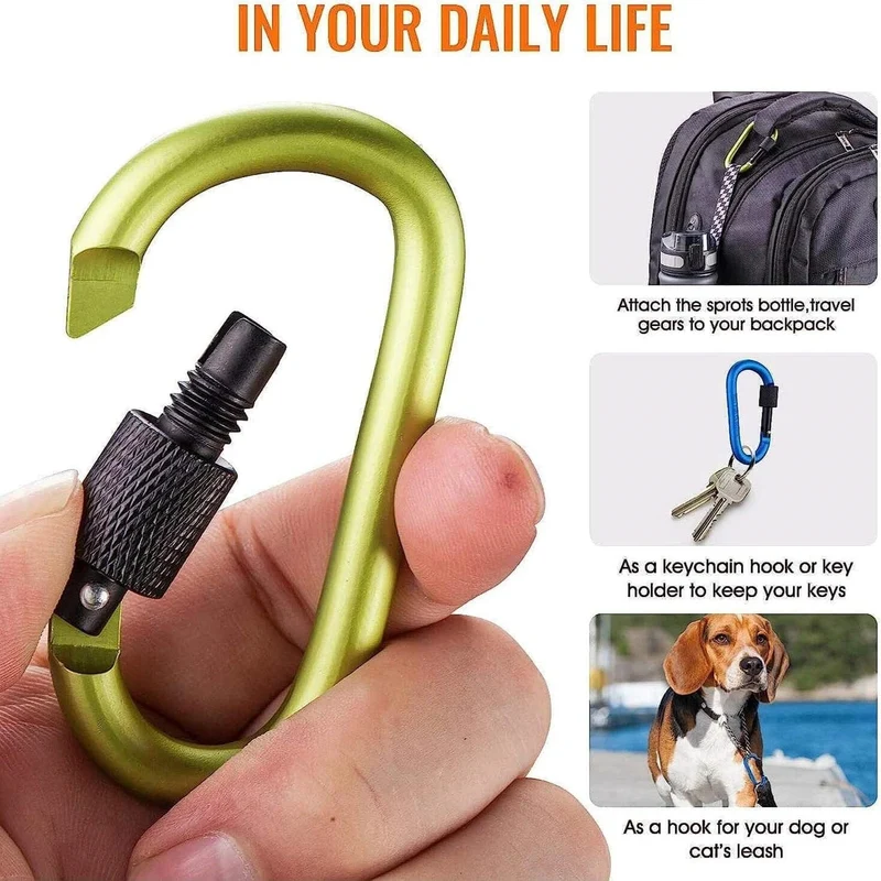 Taktischer Karabiner Tourist Carabin Clip Schlüssel Schlüsselanhänger Set Aluminiumlegierung Camping Survival Schnalle Multi Tool Schlüsselhalter