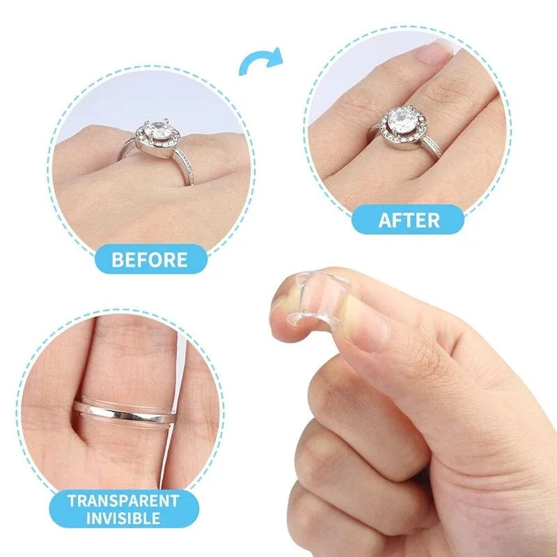 8 Größen Silikon unsichtbar klar Ring Größe Adjuster straffen Reducer Schmuck Werkzeug