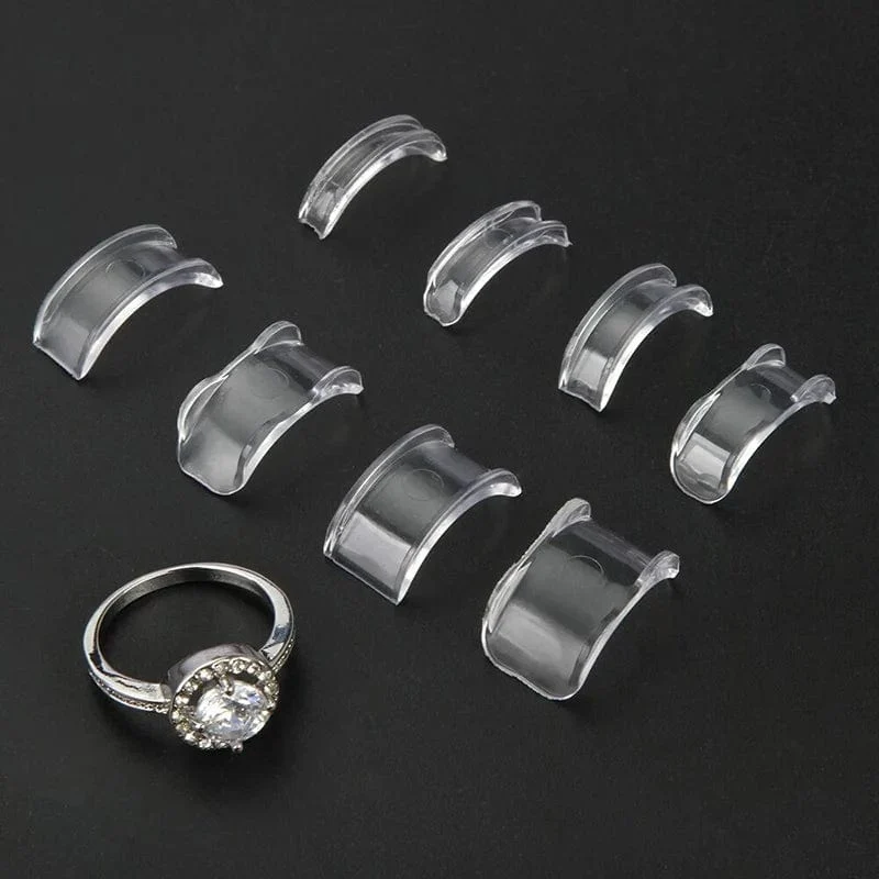 8 Größen Silikon unsichtbar klar Ring Größe Adjuster straffen Reducer Schmuck Werkzeug