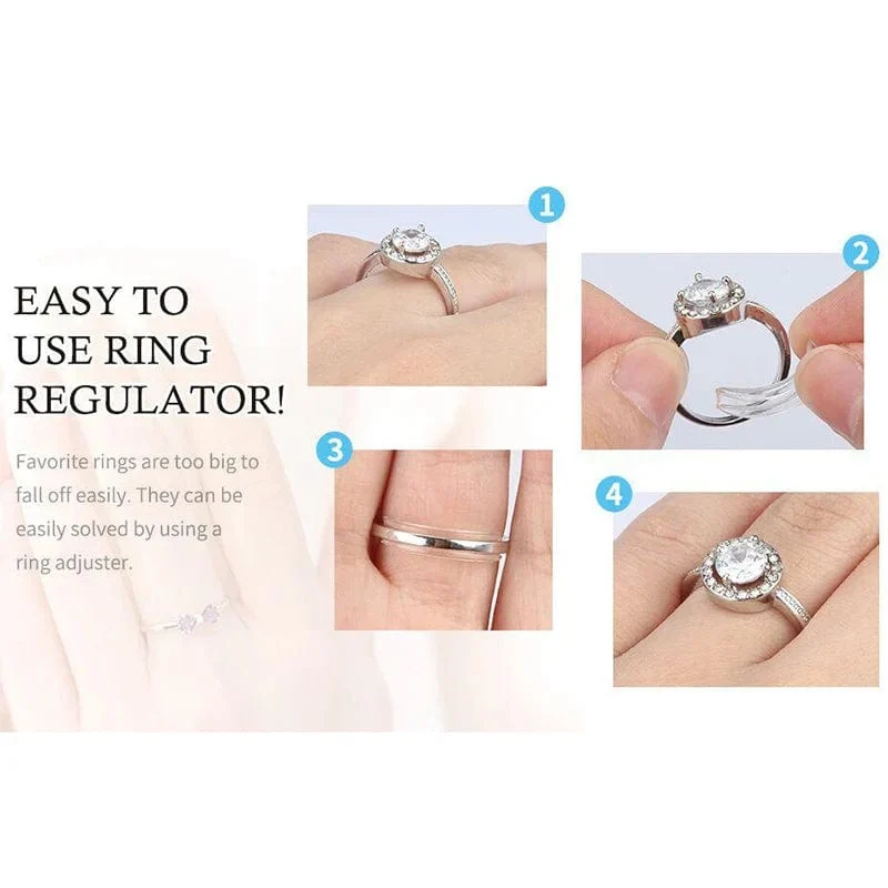 8 Größen Silikon unsichtbar klar Ring Größe Adjuster straffen Reducer Schmuck Werkzeug