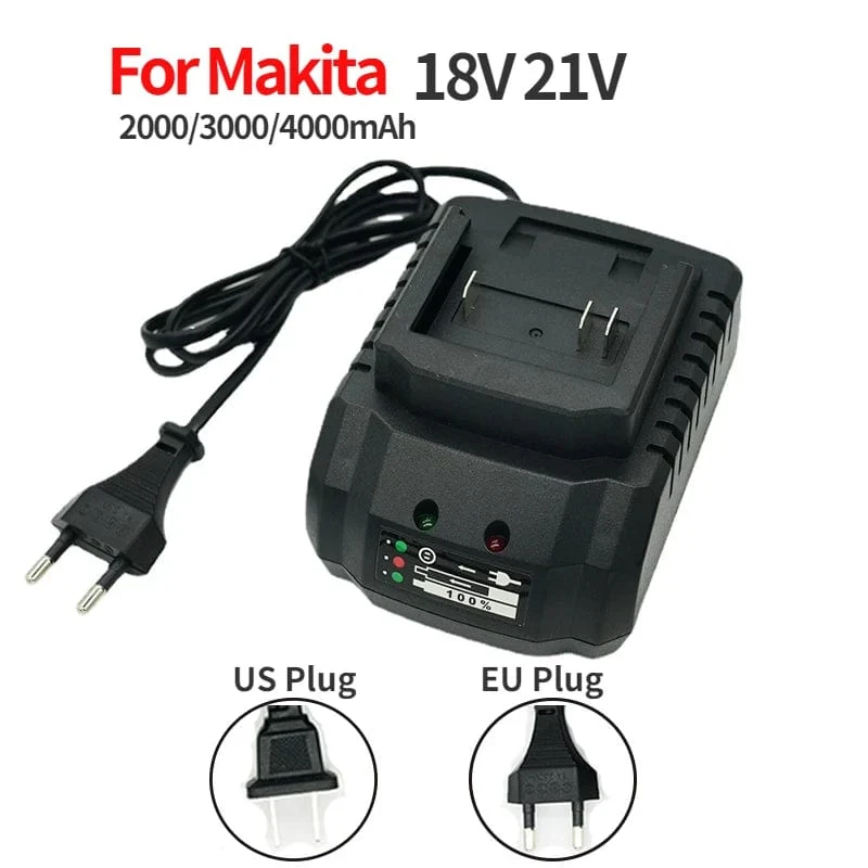 1 stück 18 V 21 V Batterieladegerät Geeignet für Makita Werkzeuge EU/US Stecker Elektrowerkzeug Tragbares Hochqualitatives intelligentes schnelles Aufladen von Li-Ionen