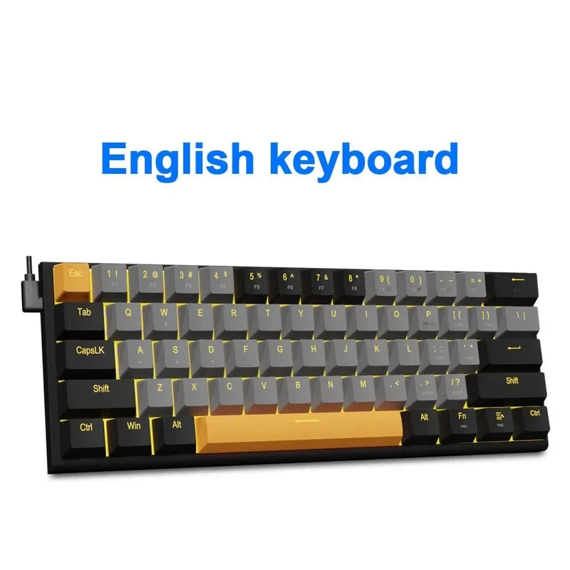 E-YOOSO Z11 Mechanische Gaming-Tastatur mit Kabel, roter Schalter, 61 Tasten, Gamer, Russisch, brasilianisches Portugiesisch, für Computer, PC, Laptop