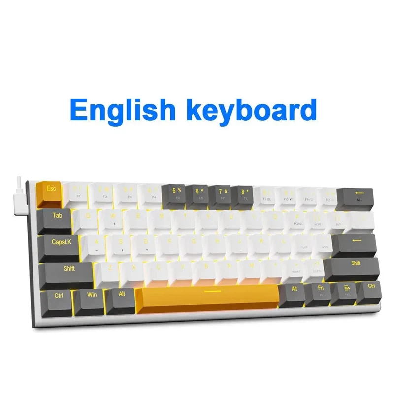E-YOOSO Z11 Mechanische Gaming-Tastatur mit Kabel, roter Schalter, 61 Tasten, Gamer, Russisch, brasilianisches Portugiesisch, für Computer, PC, Laptop