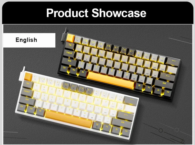 E-YOOSO Z11 Mechanische Gaming-Tastatur mit Kabel, roter Schalter, 61 Tasten, Gamer, Russisch, brasilianisches Portugiesisch, für Computer, PC, Laptop