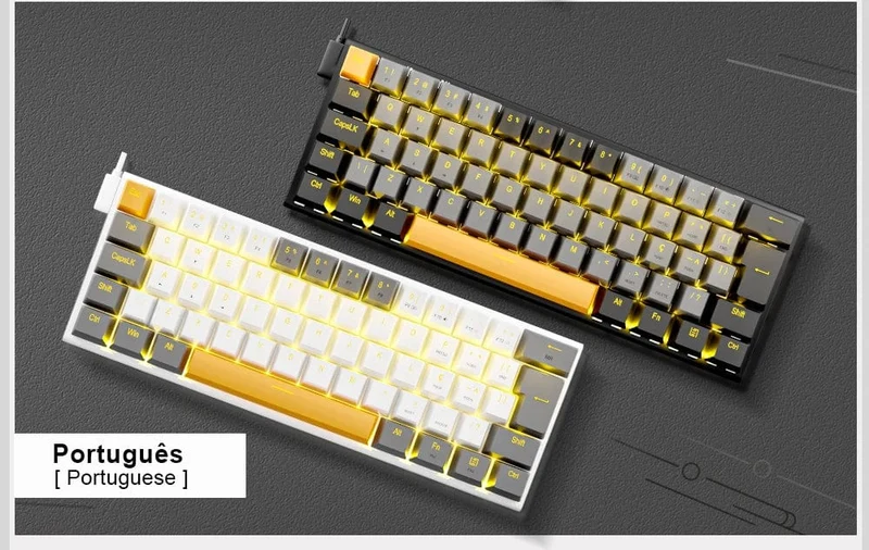 E-YOOSO Z11 Mechanische Gaming-Tastatur mit Kabel, roter Schalter, 61 Tasten, Gamer, Russisch, brasilianisches Portugiesisch, für Computer, PC, Laptop