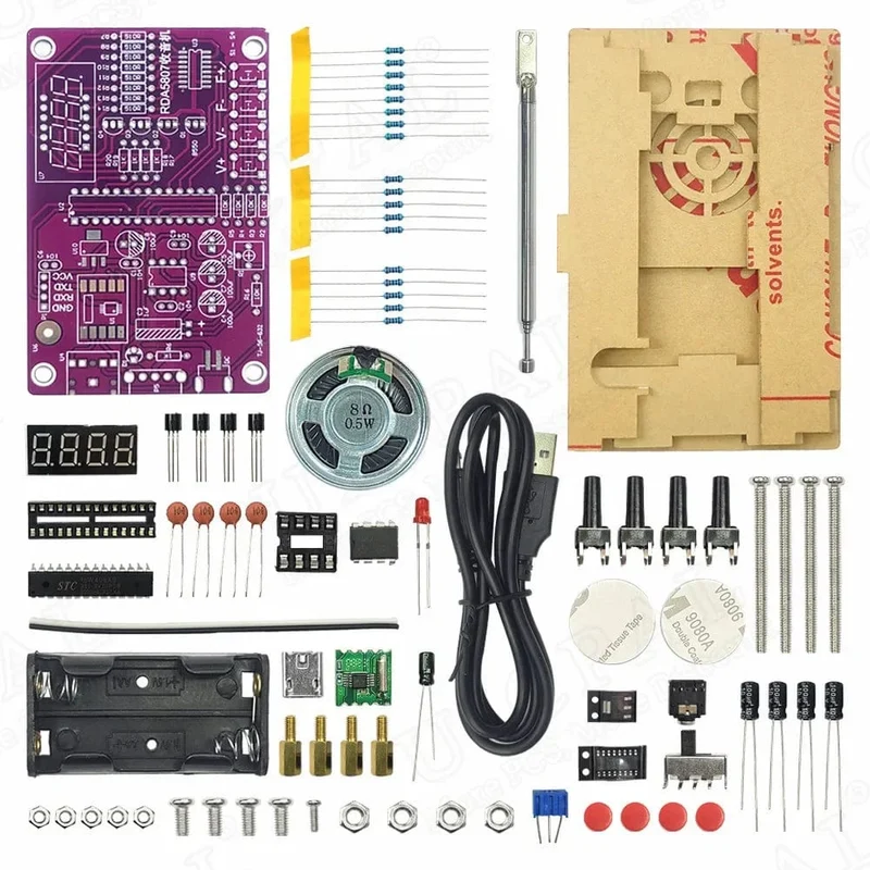 DIY FM-Radio-Elektronikbausatz, einstellbare Frequenz 87-108 MHz, Digitalanzeige, DIY-Lötprojekt, Übungslötset RDA5807S