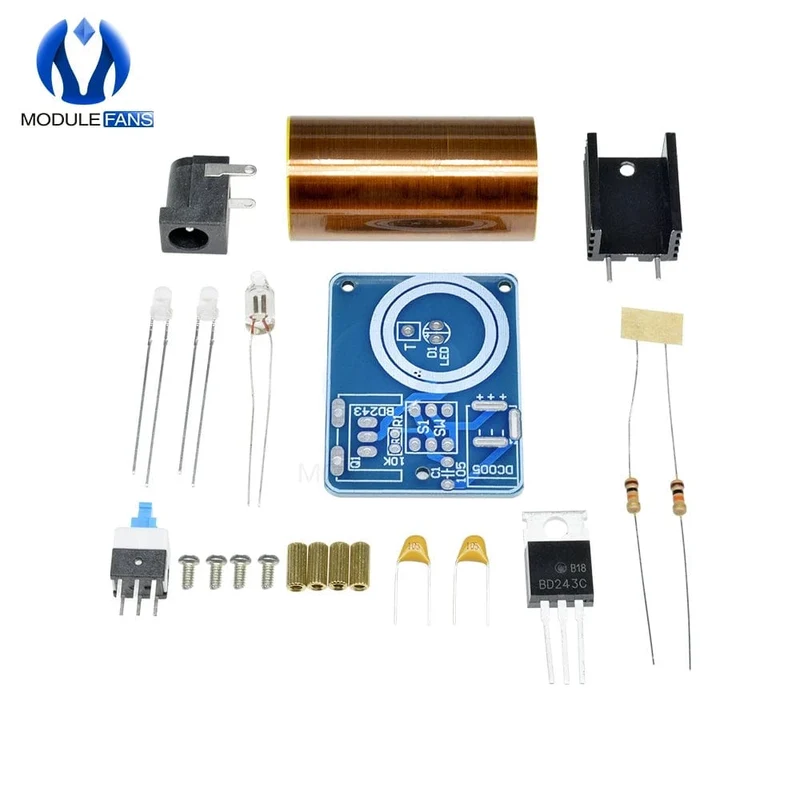 BD243 Mini-Teslaspulen-Kit, Zauberrequisiten, DIY-Teile, leere Lichter, Technologie, DIY-Elektronik, BD243C DIY-Mini-Teslaspulenmodul