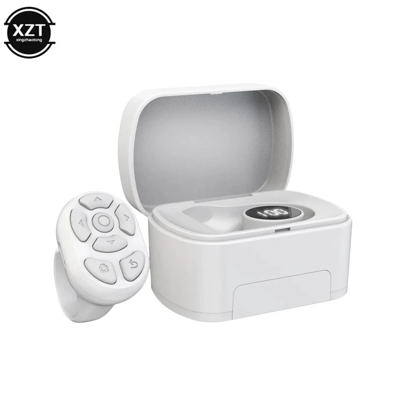 Universeller 2-in-1-Ringfinger mit Bin-Fernbedienung Bluetooth-kompatibler Pageturner Finger-Videospeicher für iPhone Android