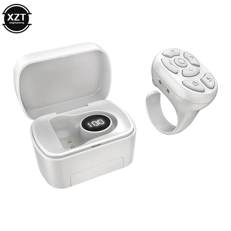 Universeller 2-in-1-Ringfinger mit Bin-Fernbedienung Bluetooth-kompatibler Pageturner Finger-Videospeicher für iPhone Android