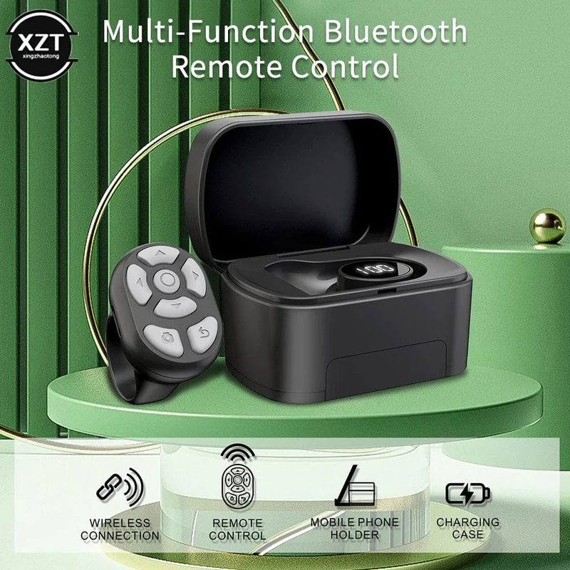 Universeller 2-in-1-Ringfinger mit Bin-Fernbedienung Bluetooth-kompatibler Pageturner Finger-Videospeicher für iPhone Android