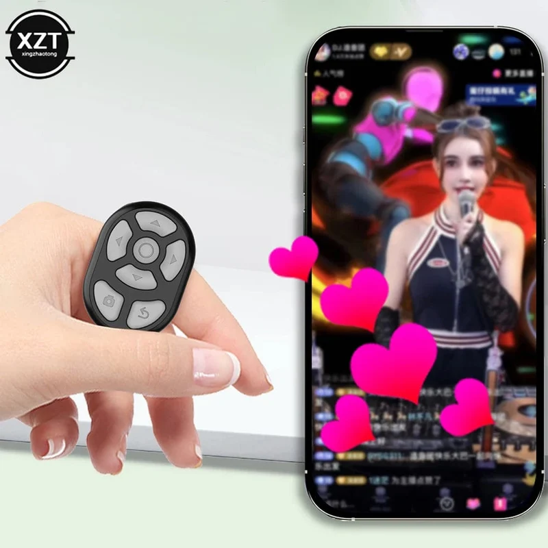 Universeller 2-in-1-Ringfinger mit Bin-Fernbedienung Bluetooth-kompatibler Pageturner Finger-Videospeicher für iPhone Android