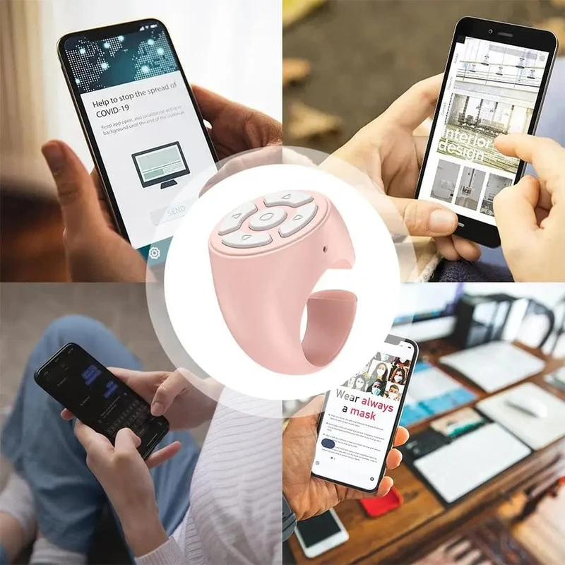 Multifunktions-BT-Fernbedienung Tragbarer Selfie-Video-Controller mit Fingerspitze Automatisches Page-Turner-Browsing für das Telefon