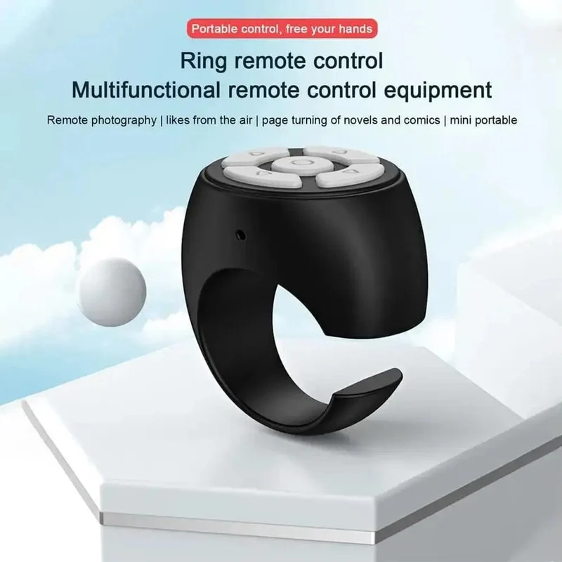 Multifunktions-BT-Fernbedienung Tragbarer Selfie-Video-Controller mit Fingerspitze Automatisches Page-Turner-Browsing für das Telefon