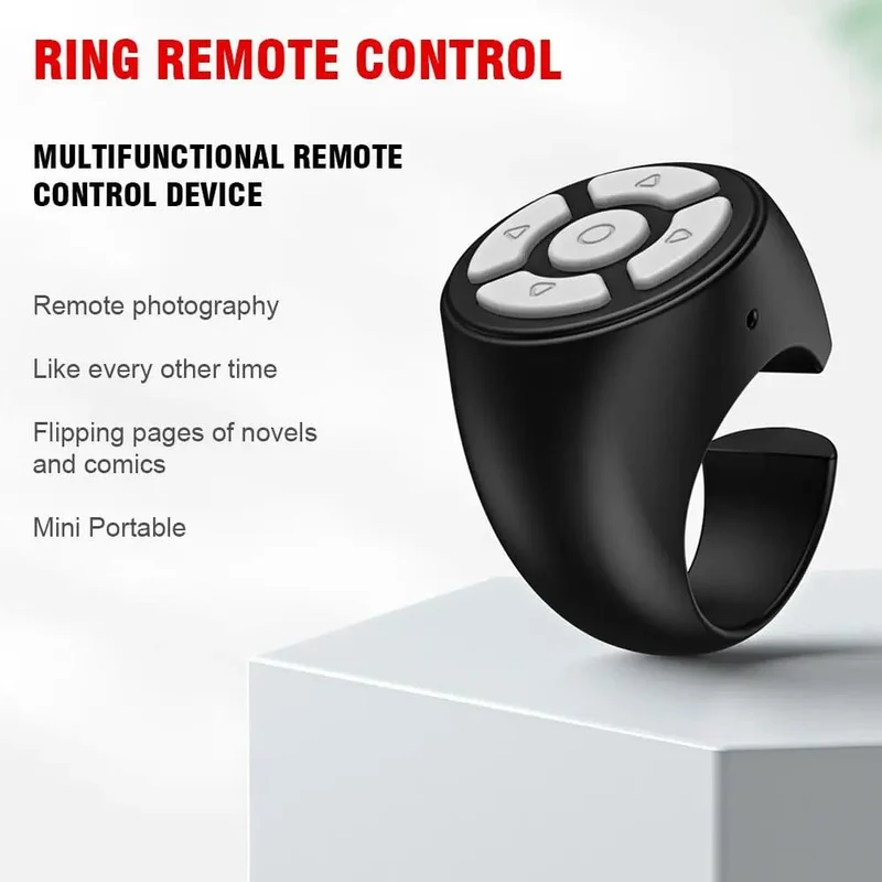 Multifunktions-BT-Fernbedienung Tragbarer Selfie-Video-Controller mit Fingerspitze Automatisches Page-Turner-Browsing für das Telefon