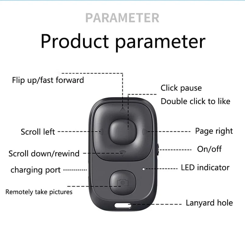 Drahtlose Bluetooth-kompatibel Fernbedienung Taste Controller für Tik Tok Selbst-Timer Kamera Stick Shutter Telefon Selfie E-book