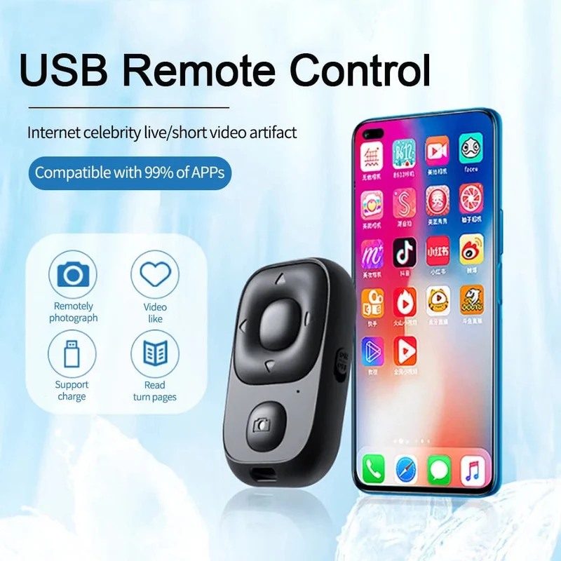 Drahtlose Bluetooth-kompatibel Fernbedienung Taste Controller für Tik Tok Selbst-Timer Kamera Stick Shutter Telefon Selfie E-book