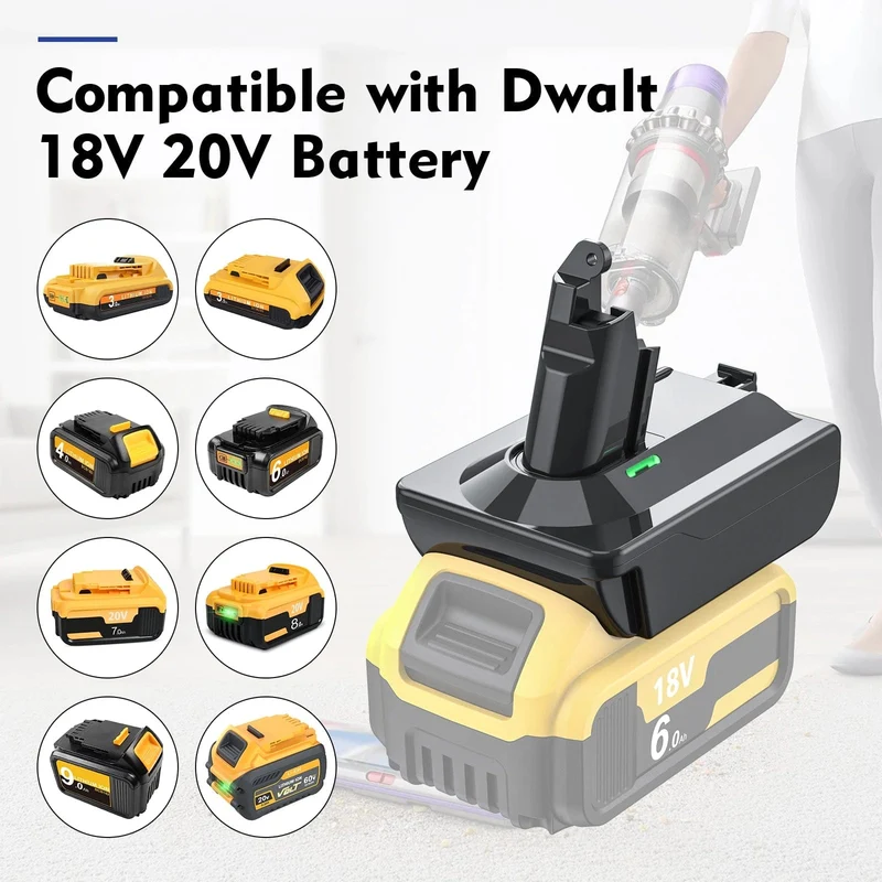 Adapter für Makita/Dewalt/Milwauke 18V Lithium-Batterie Konverter Zu Für Dyson V6 V7 V8 Serie Staubsauger Werkzeug DC58/SV11/SV10