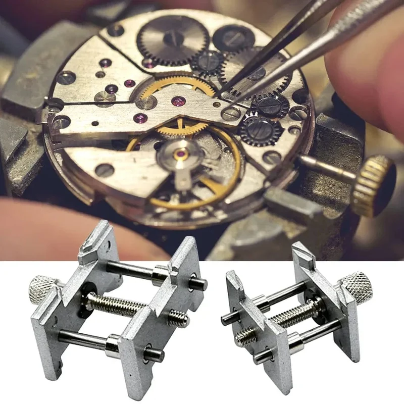 2 stücke Multifunktionale Universal Uhrwerk Halter Feste Basis 2in1 Uhren Fall Clamp Reparatur Werkzeuge für Uhrmacher dropshipping