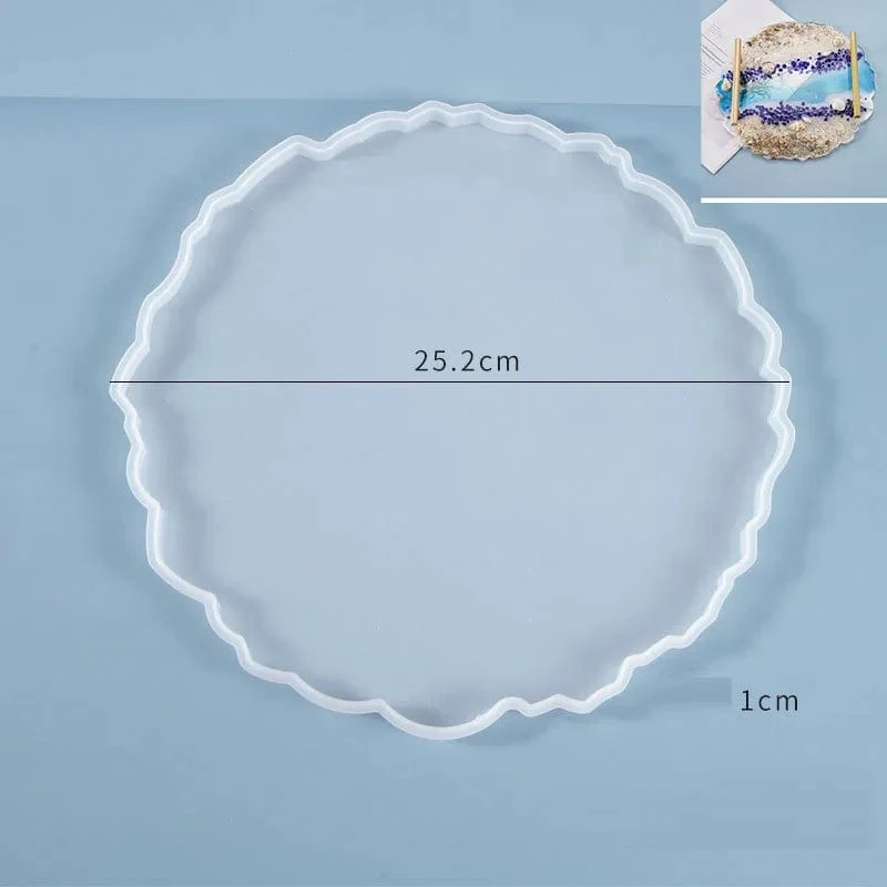 Tablett Silikonform DIY Harzform Kristall Epoxid Silikonform Obstscheibe Teeteller Tischplatte Untersetzer Formenherstellung Werkzeug