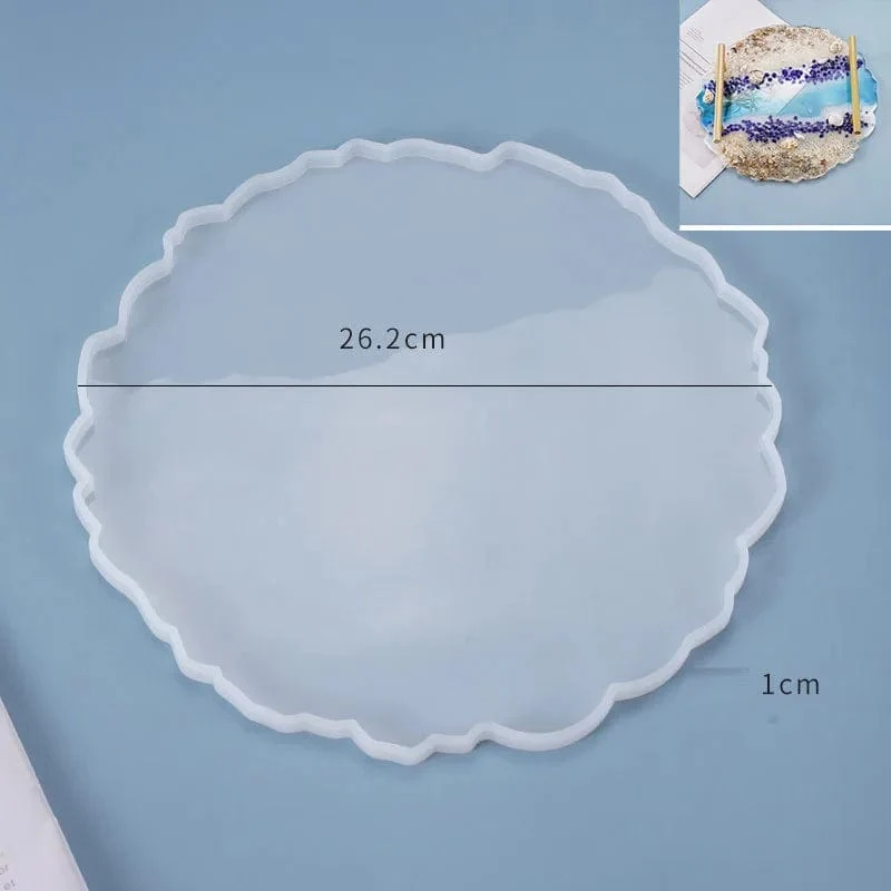 Tablett Silikonform DIY Harzform Kristall Epoxid Silikonform Obstscheibe Teeteller Tischplatte Untersetzer Formenherstellung Werkzeug