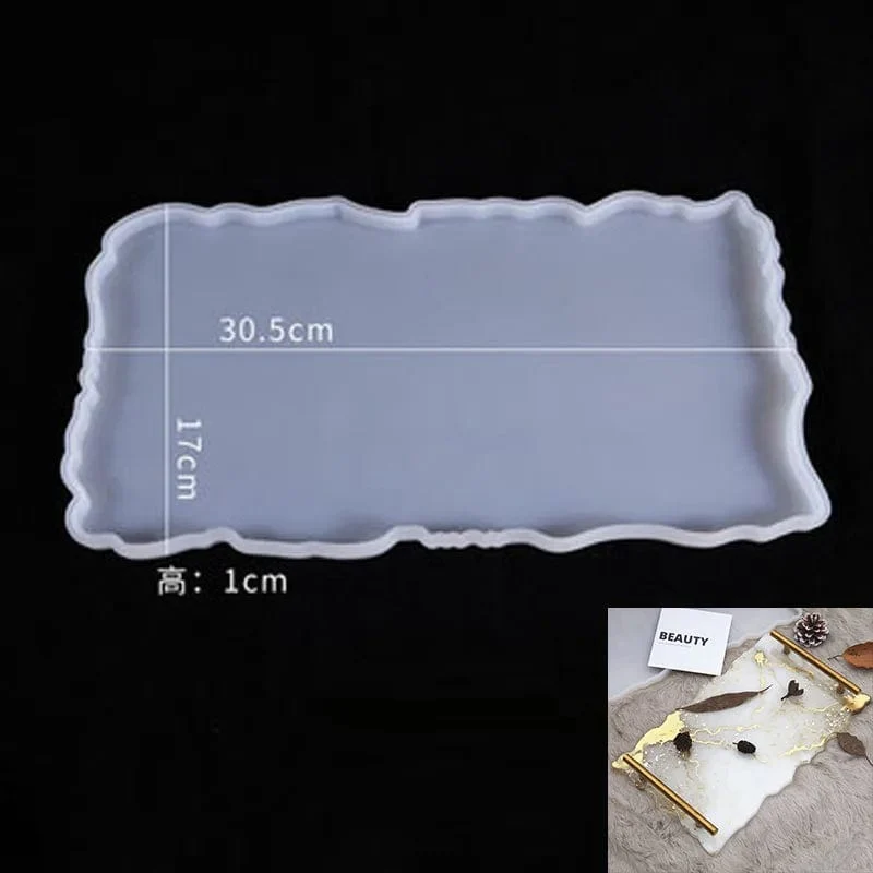 Tablett Silikonform DIY Harzform Kristall Epoxid Silikonform Obstscheibe Teeteller Tischplatte Untersetzer Formenherstellung Werkzeug