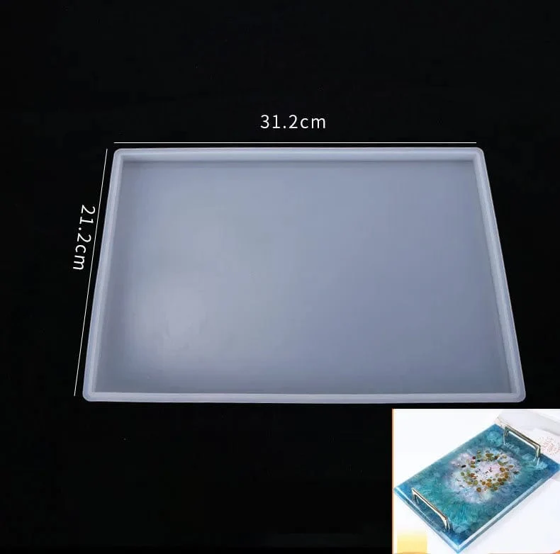 Tablett Silikonform DIY Harzform Kristall Epoxid Silikonform Obstscheibe Teeteller Tischplatte Untersetzer Formenherstellung Werkzeug