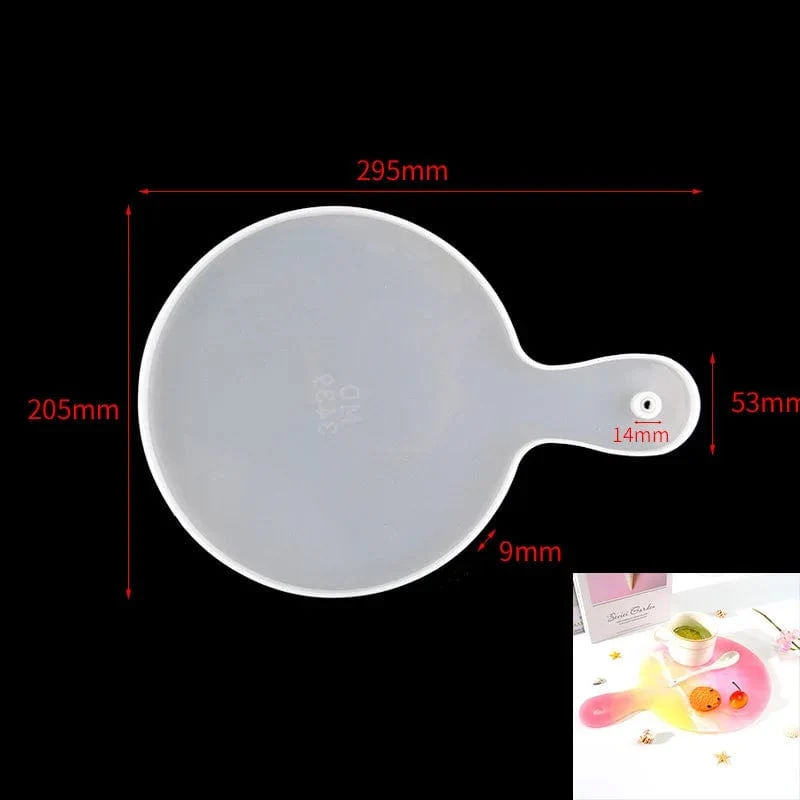 Tablett Silikonform DIY Harzform Kristall Epoxid Silikonform Obstscheibe Teeteller Tischplatte Untersetzer Formenherstellung Werkzeug